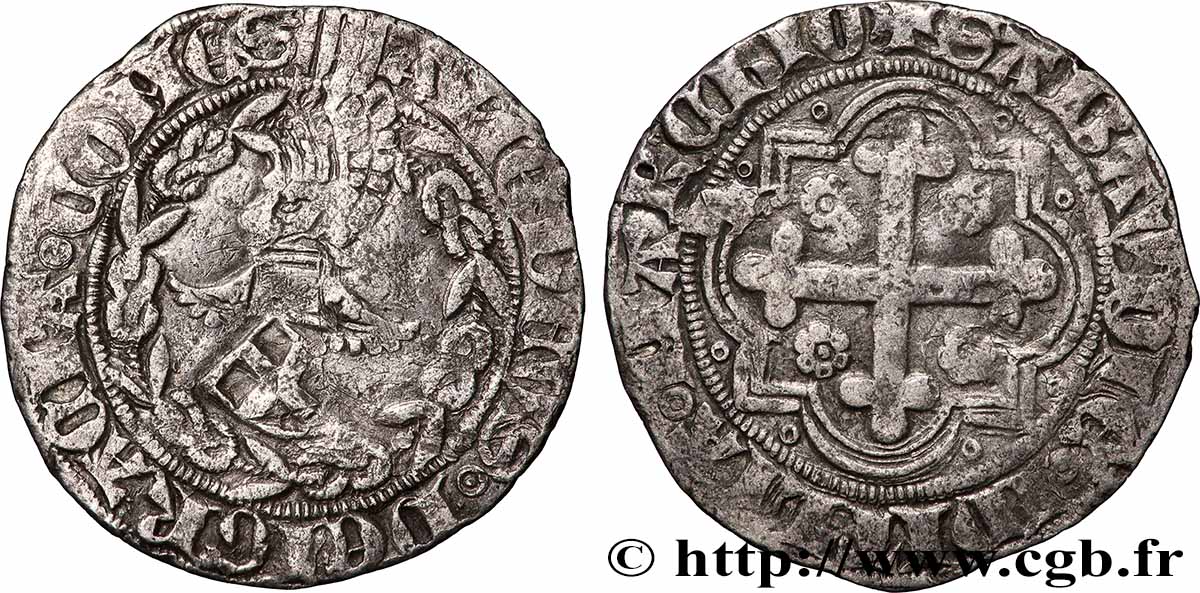 SAVOY - COUNTY OF SAVOY - AMADEUS VIII (COUNT) 1/2 Gros n.d. Bourg-en-Bresse VF