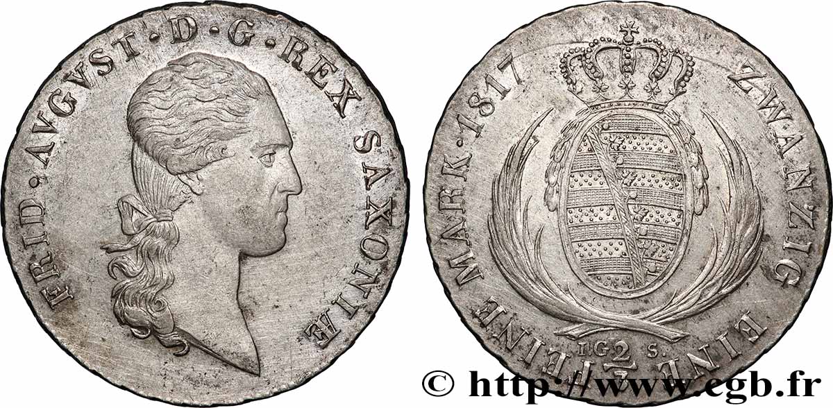 ALLEMAGNE - SAXE 2/3 Thaler Frédéric-Auguste 1817 SUP