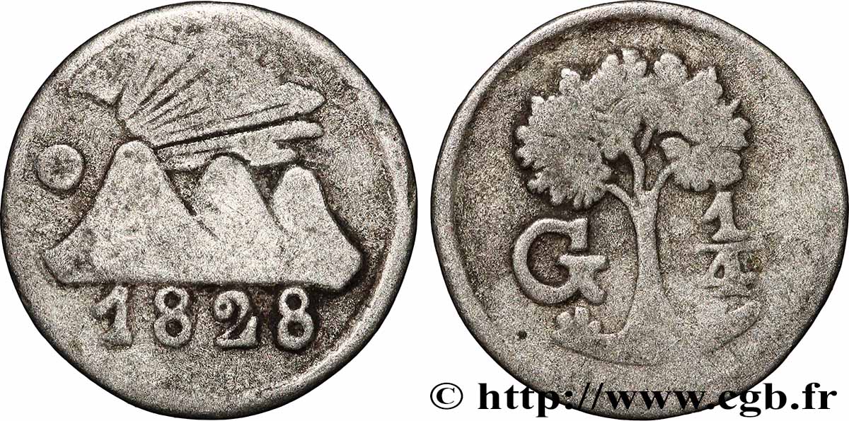 GUATEMALA 1/4 Real 1828 VF
