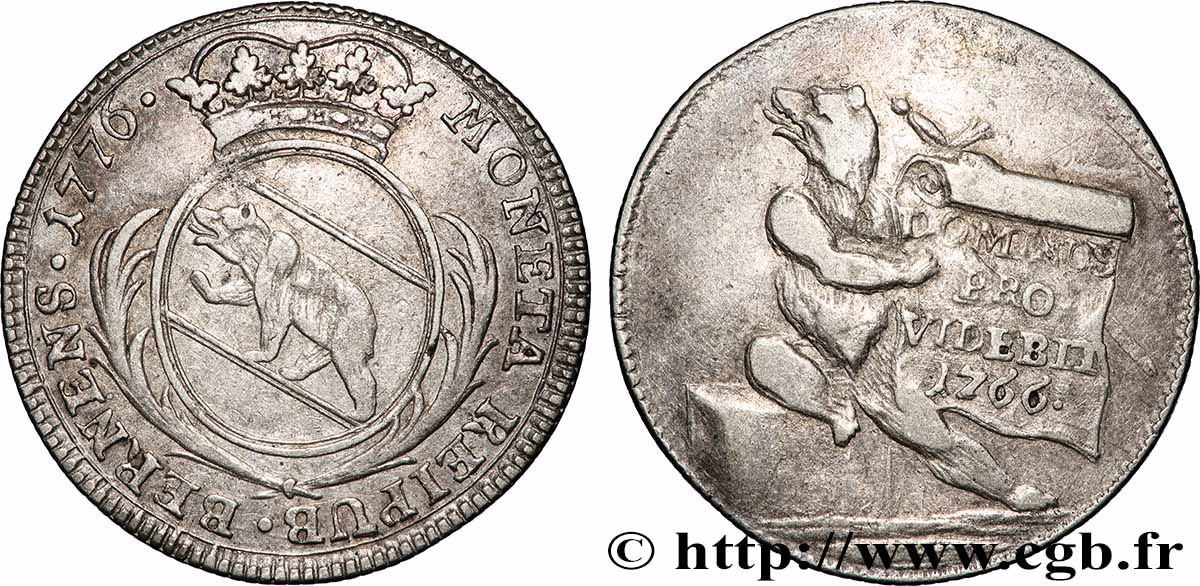 SWITZERLAND - CANTON OF BERN 20 Kreuzer 1776 XF