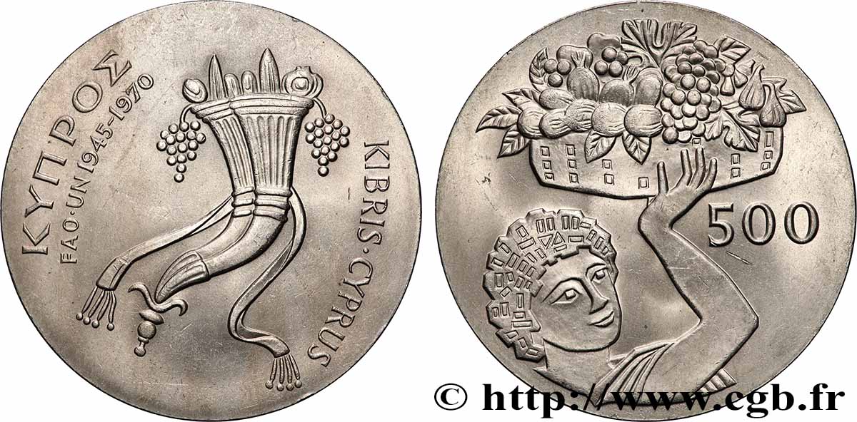 CYPRUS 500 Mils 1970 MS