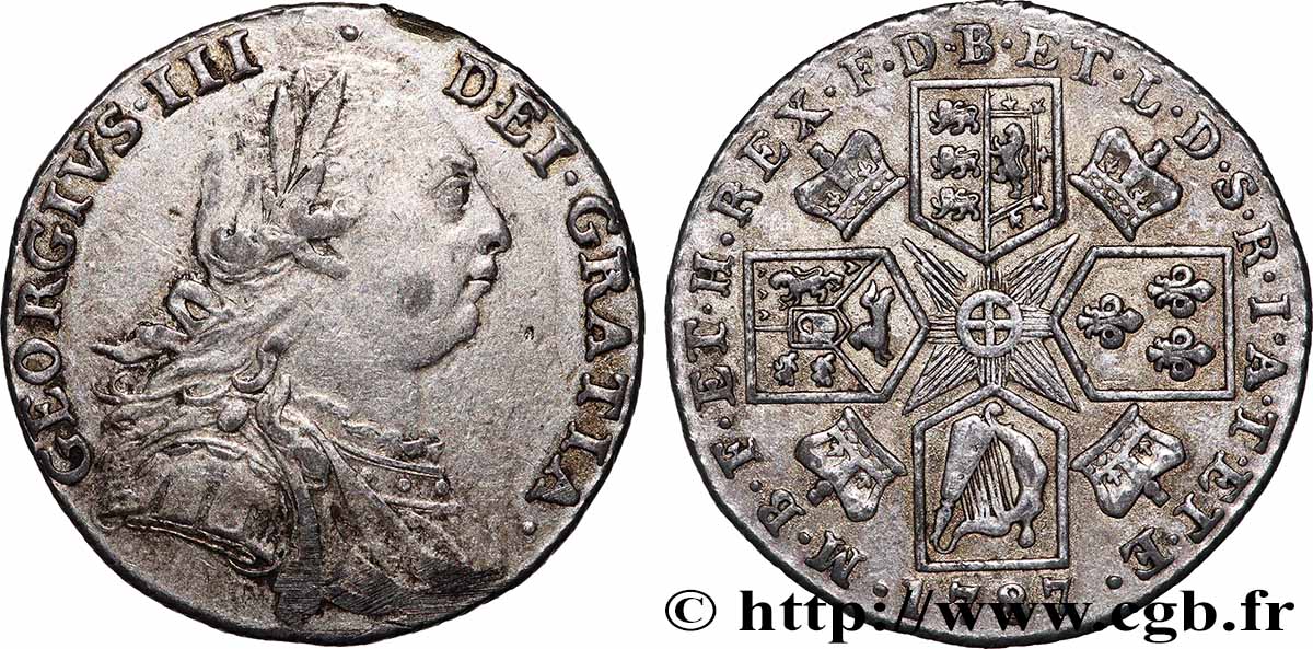 GRANDE-BRETAGNE - GEORGES III 1 Shilling Georges III 1787 TTB