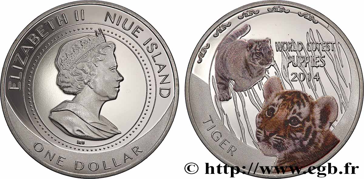 NIUÉ 1 Dollar Tigre 2014 FDC