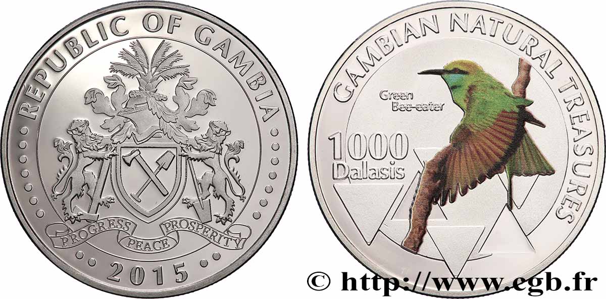 GAMBIE 1000 Dalasis Oiseau 2015 FDC