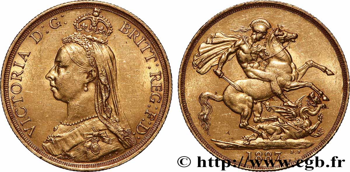 GREAT BRITAIN - VICTORIA 2 Pounds (2 Livres) “buste du jubilé” 1887 Londres MS