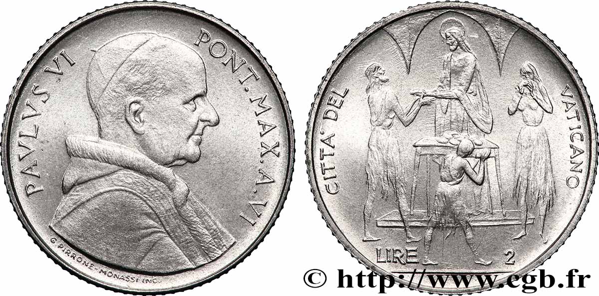 VATICAN AND PAPAL STATES 2 Lire Paul VI an IV FAO 1968 Rome MS