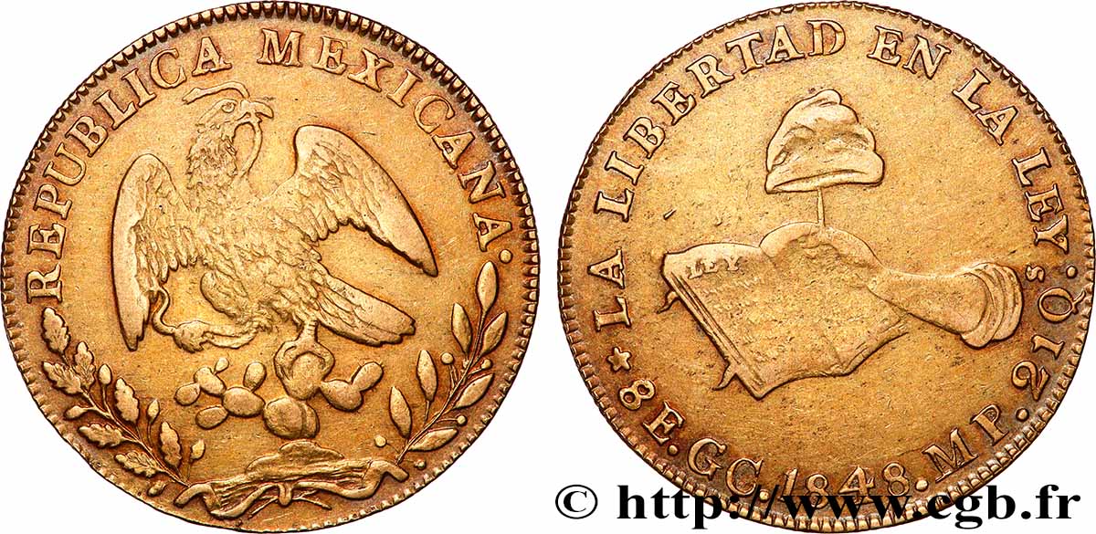 MEXIQUE 8 Escudos 1848 Guadalupe y Calvo TTB+