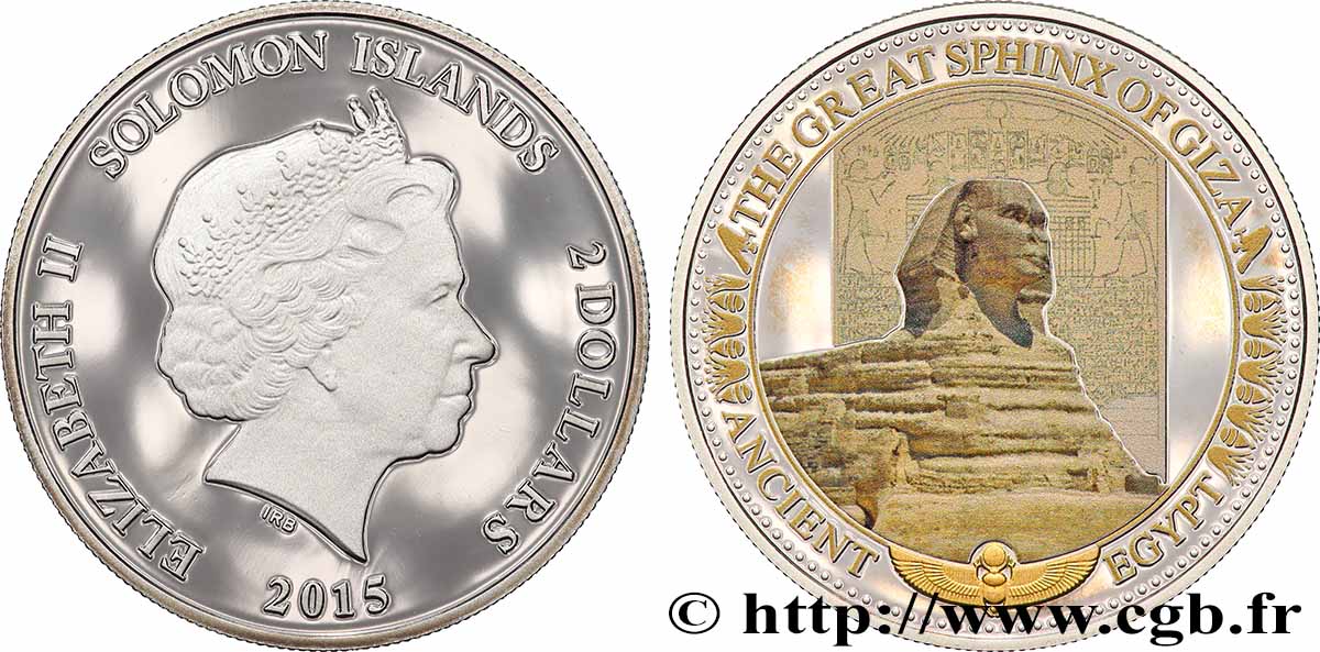 ISOLE SALAMONE 2 Dollar Proof Sphinx de Gizeh 2015 FDC