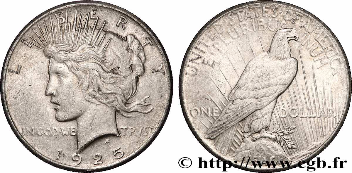ARGENT D INVESTISSEMENT 1 Dollar type Peace 1925 Philadelphie TTB