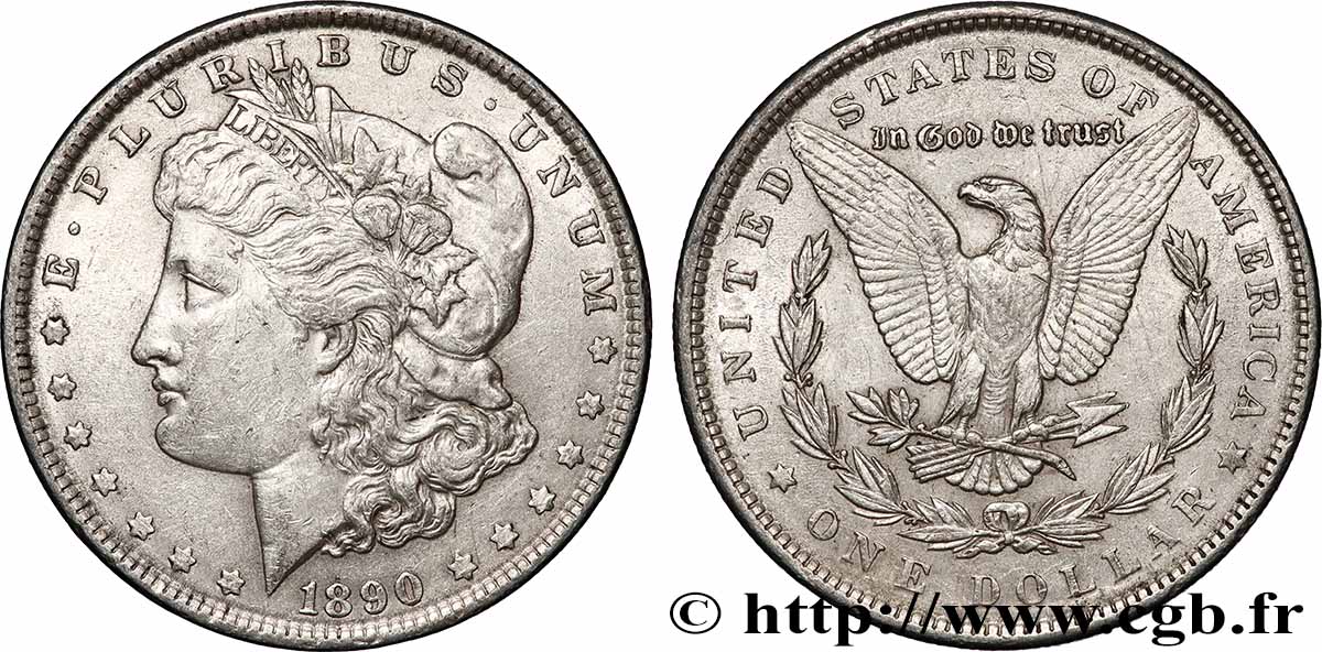 ARGENT D INVESTISSEMENT 1 Dollar Morgan 1890 Philadelphie TTB+