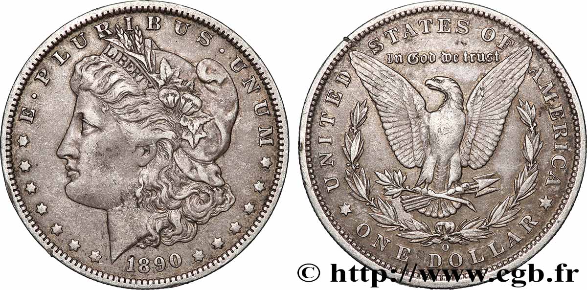 SILVER INVESTMENT 1 Dollar Morgan 1890 Nouvelle-Orléans XF