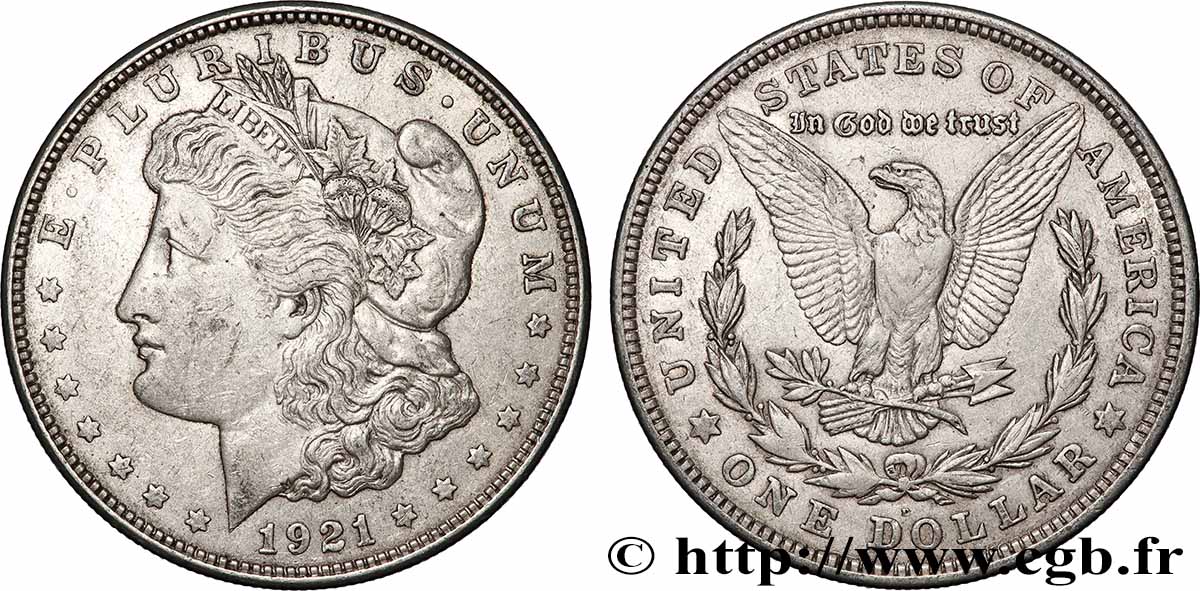 ARGENT D INVESTISSEMENT 1 Dollar Morgan 1921 Denver TTB
