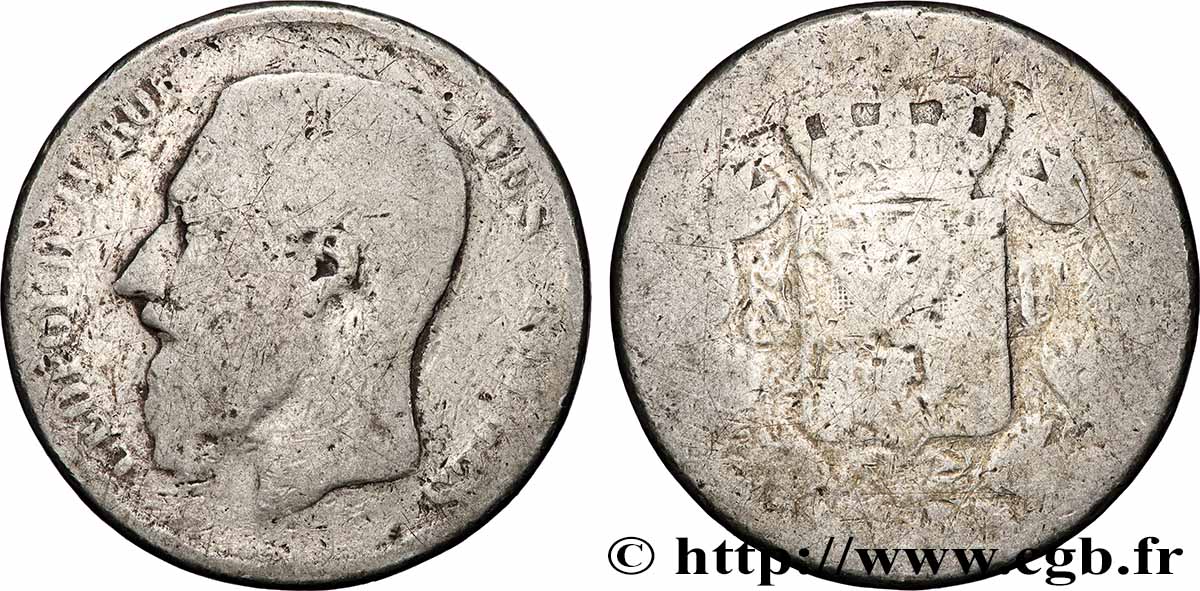 ARGENT D INVESTISSEMENT 5 Francs Léopold II n.d. Bruxelles AB
