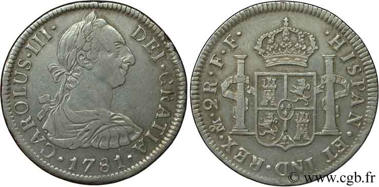 MEXIQUE 2 Reales Charles III 1781 Mexico TTB 