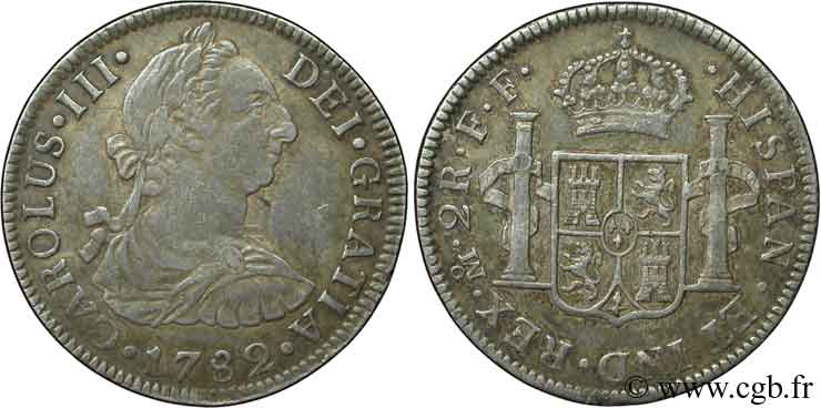 MEXIQUE 2 Reales Charles III 1782 Mexico TTB+ 