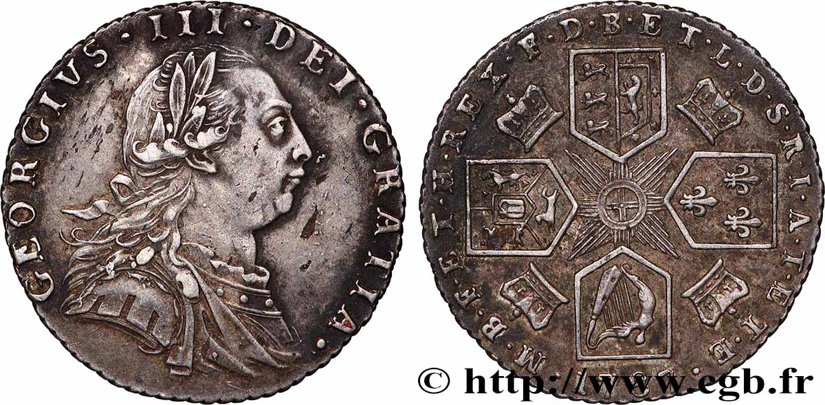 GRANDE-BRETAGNE - GEORGES III 6 Pence 1787 TTB+