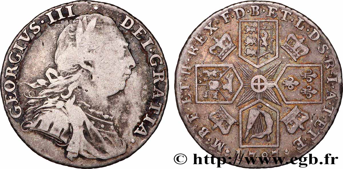 GRANDE-BRETAGNE - GEORGES III 1 Shilling 1787 TB+