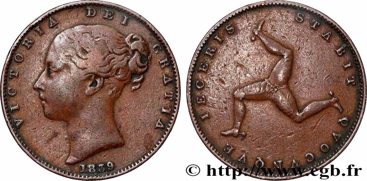INSEL MAN Farthing 1839 fSS