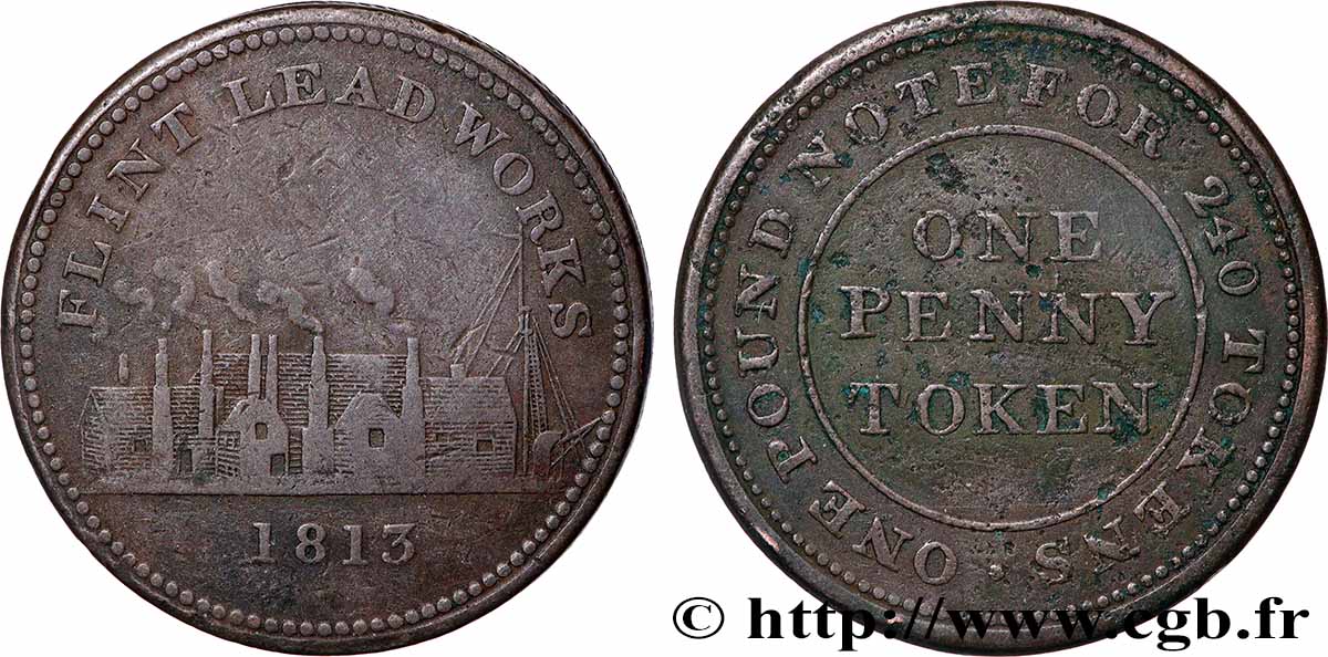 ROYAUME-UNI (TOKENS) 1 Penny token 1813 TB+