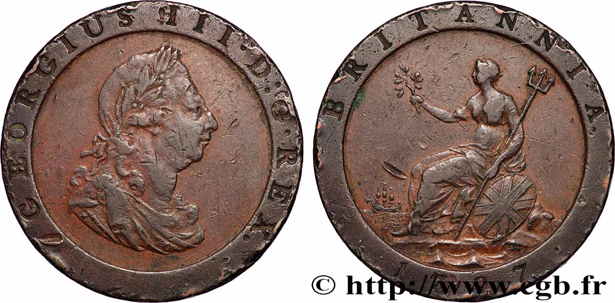 REGNO UNITO 1 Penny Georges III 1797 Soho BB