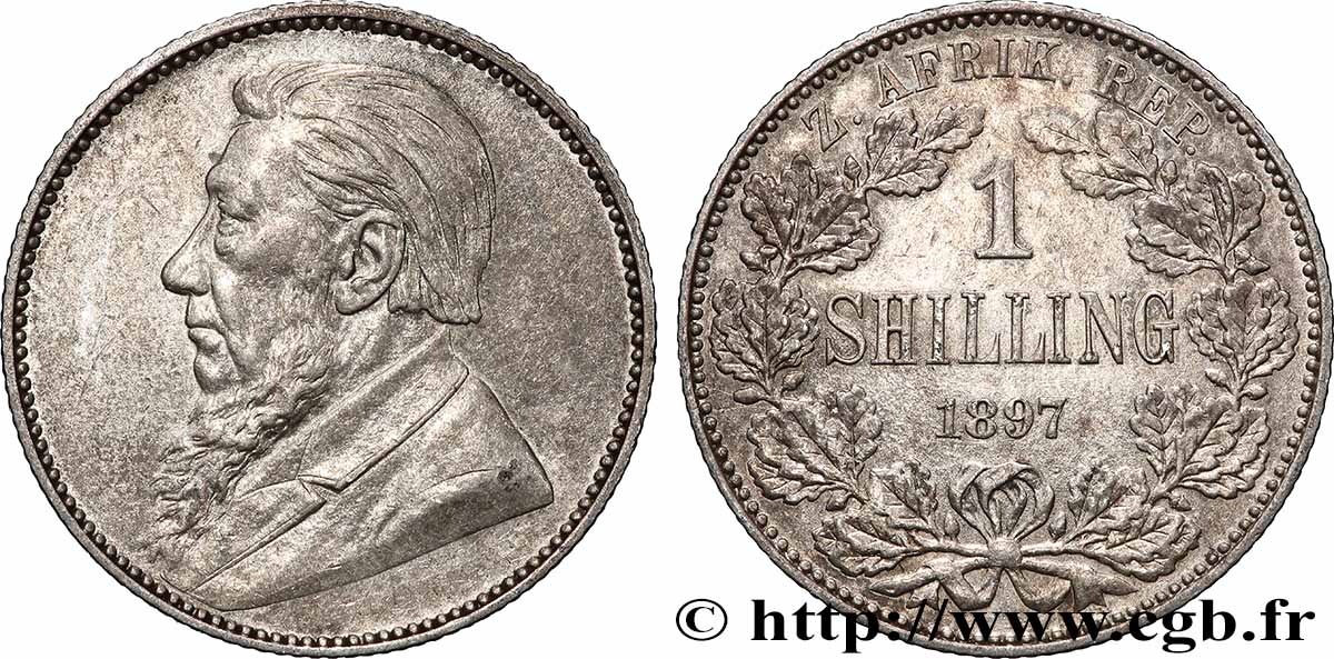 SOUTH AFRICA 1 Shilling Kruger 1897 AU