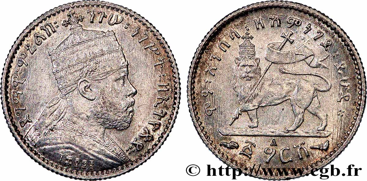 ÄTHIOPEN 1 Gersh Ménélik II EE1895 1903 Paris VZ