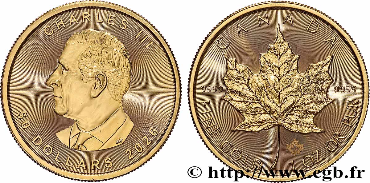OR, PALLADIUM ET PLATINE INVESTISSEMENT 1 Oz - 50 Dollars or mapple leaf 2026 FDC