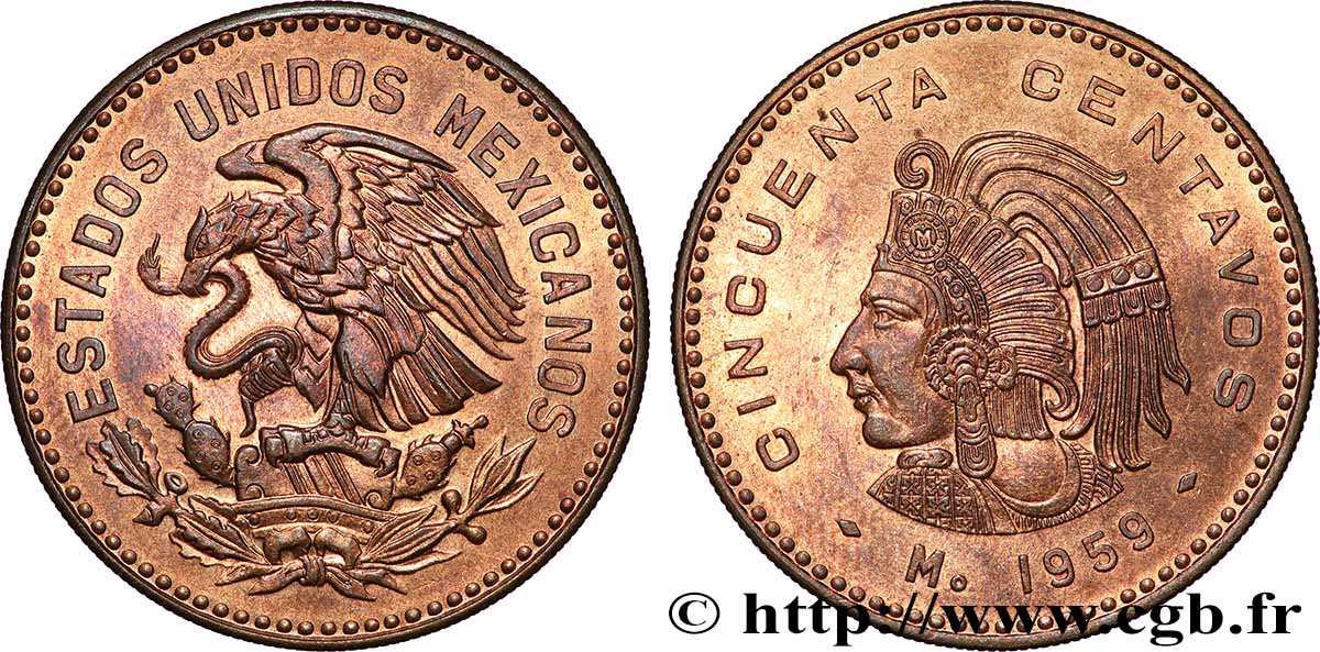 MEXIQUE 50 Centavos Aigle 1959 Mexico SUP