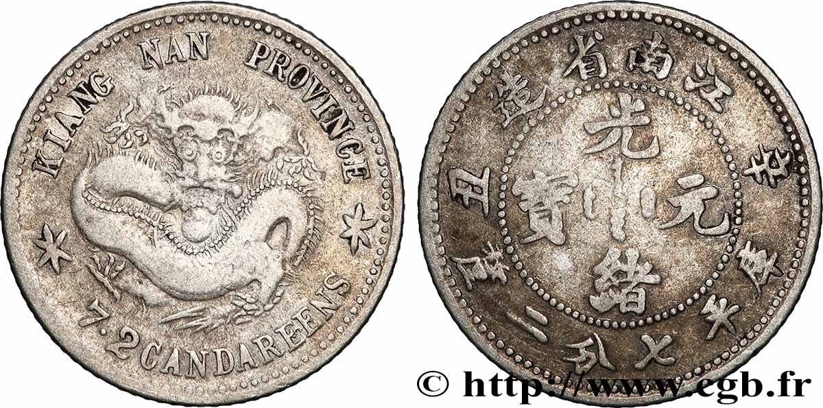 REPUBBLICA POPOLARE CINESE 10 Cents province de Kiangnan - an 36 (1899) q.BB