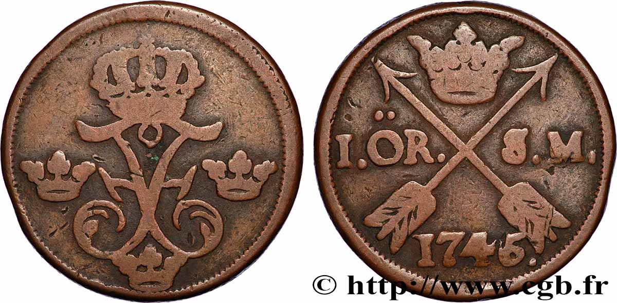 SUÈDE 1 Ore 1746 Kungsholmen TB