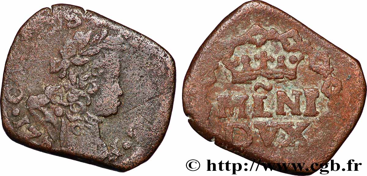 ITALIA - LOMBARDIA 1 Quattrino Lombardie Charles III n.d. Milan BC+