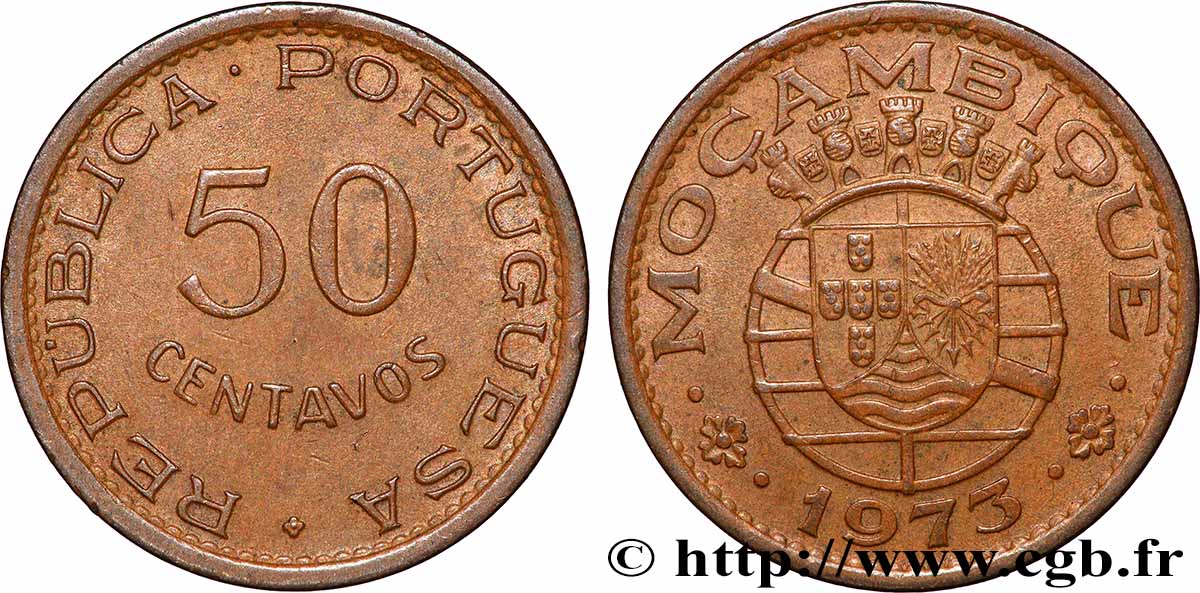 MOZAMBIQUE 50 Centavos colonie portugaise du Mozambique 1973 Lisbonne AU