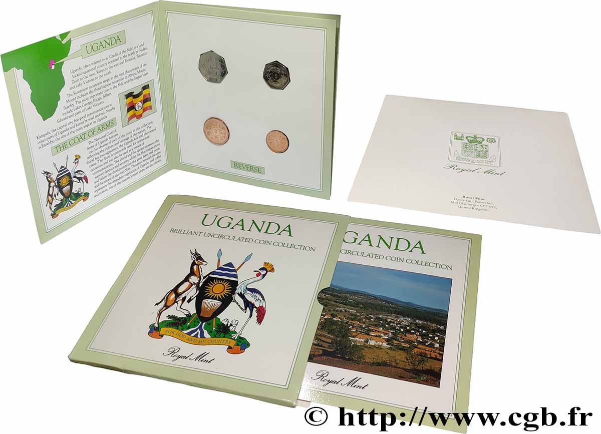 UGANDA Série 4 Monnaies BU 1987 Llantrisant FDC