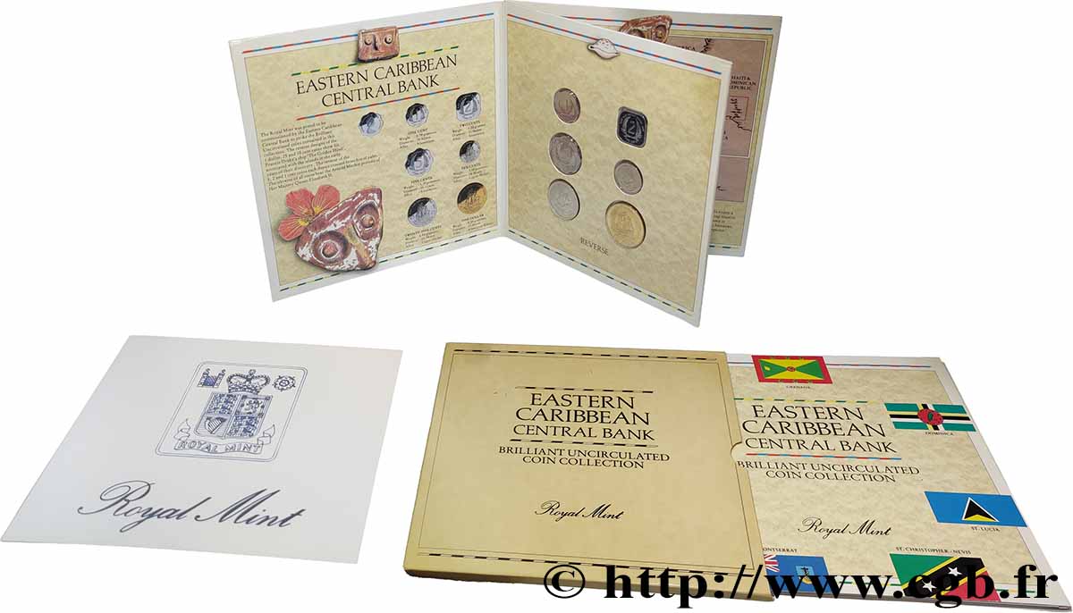 ÉTATS DE LA CARAÏBE ORIENTALE Série 6 Monnaies BU 1986 Llantrisant FDC