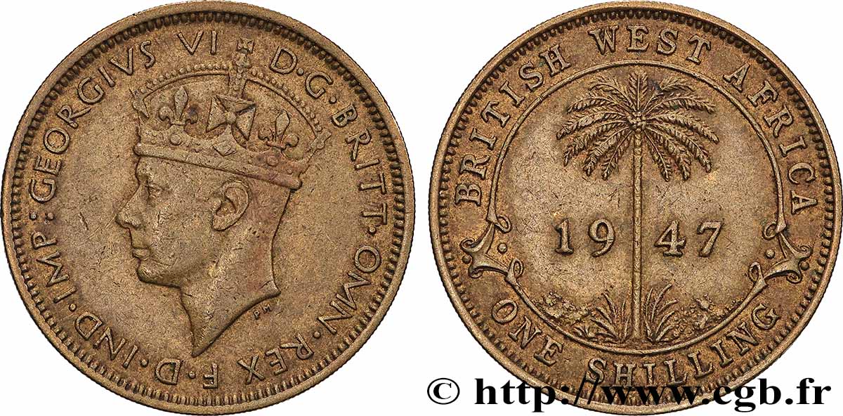 BRITISH WEST AFRICA 1 Shilling Georges VI 1947 Londres XF