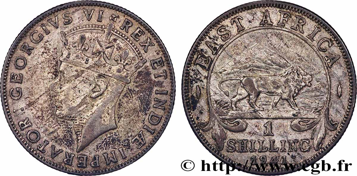 AFRIQUE DE L EST 1 Shilling Georges VI 1941 Bombay - I TTB