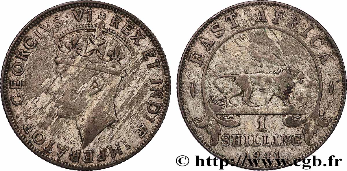 AFRIQUE DE L EST 1 Shilling Georges VI 1941 Bombay - I TB+