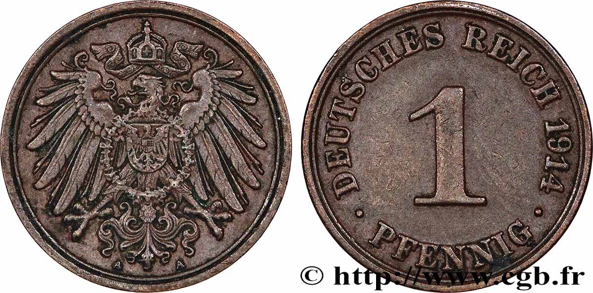 ALLEMAGNE 1 Pfennig 1914 Berlin TTB+