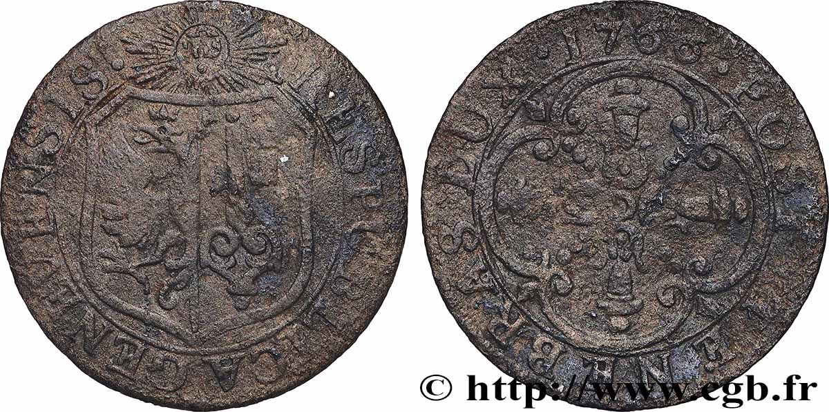 SUISSE - RÉPUBLIQUE DE GENÈVE 3 Sols - République de Genève 1766 Genève TB