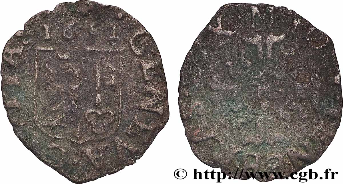 SUISSE - RÉPUBLIQUE DE GENÈVE 6 deniers 1651 Genève TB