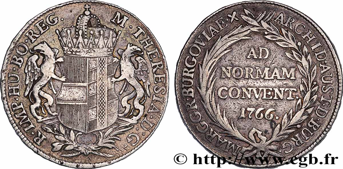 ALLEMAGNE - BURGAU 1 Thaler de Convention au nom de Marie-Thérèse 1766 Vienne TTB