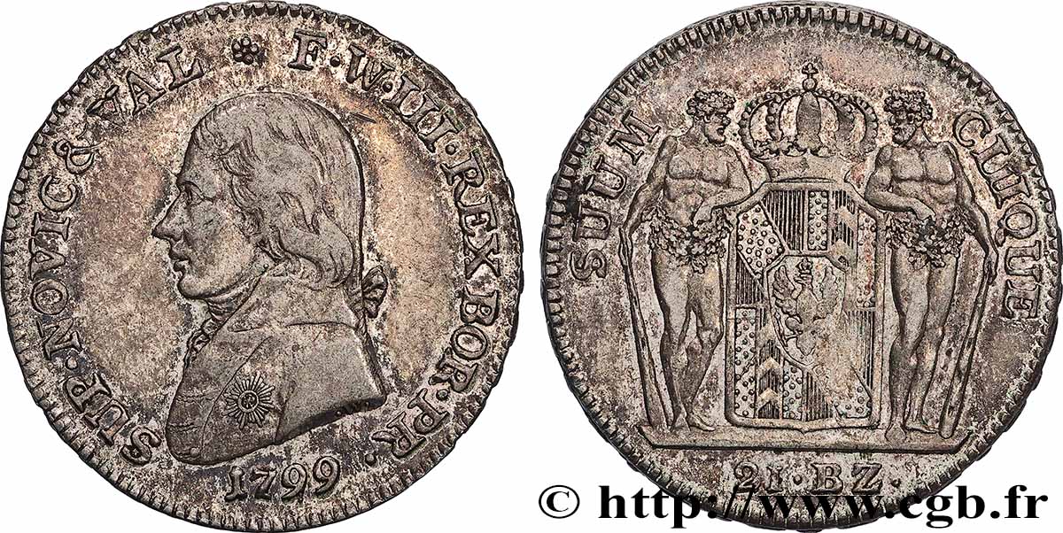 SUISSE - CANTON DE NEUCHATEL 21 Batzen 1799 TTB+