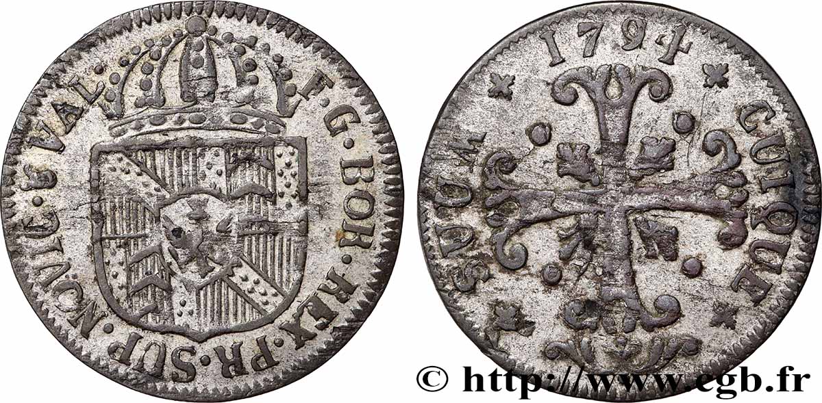 SUISSE - CANTON DE NEUCHATEL 1/2 Batzen 1794 Neuchâtel TTB+