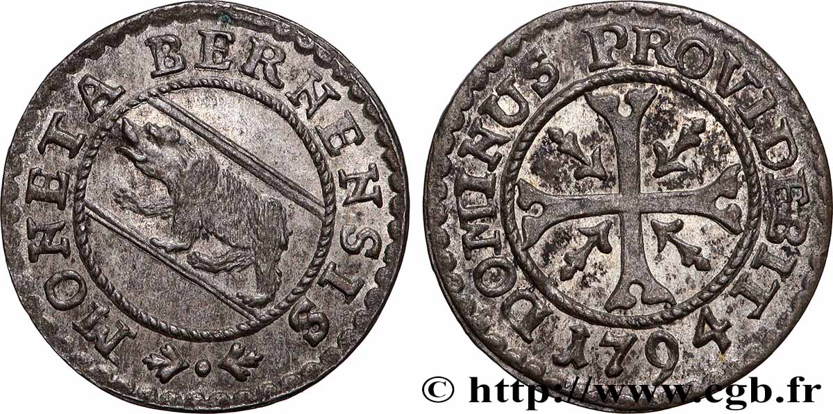 SUISSE - CANTON DE BERNE 1/2 Kreuzer (Vierer) - Canton de Berne 1794 SPL