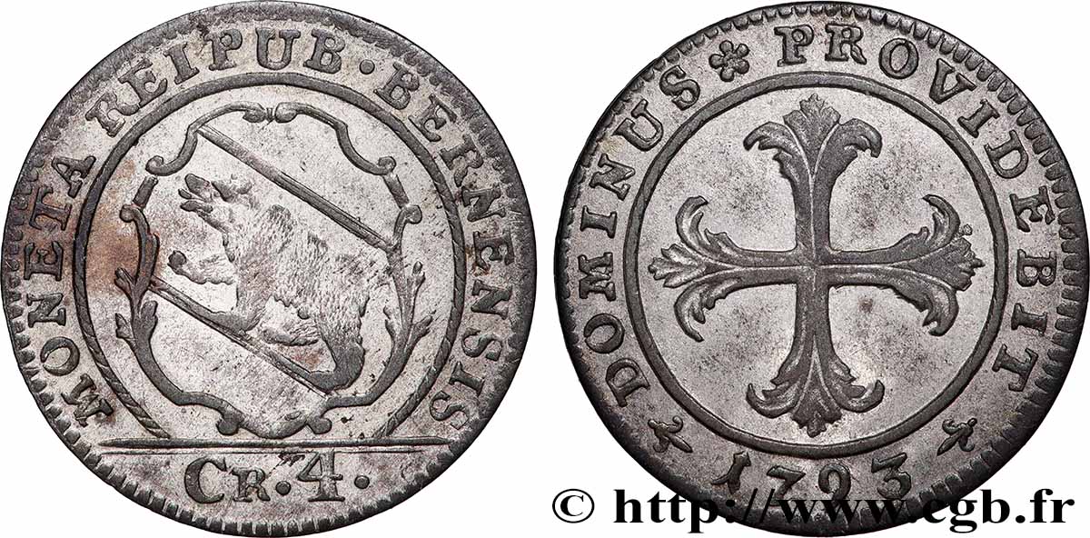 SWITZERLAND - CANTON OF BERN 1 Batzen 1793 Berne AU