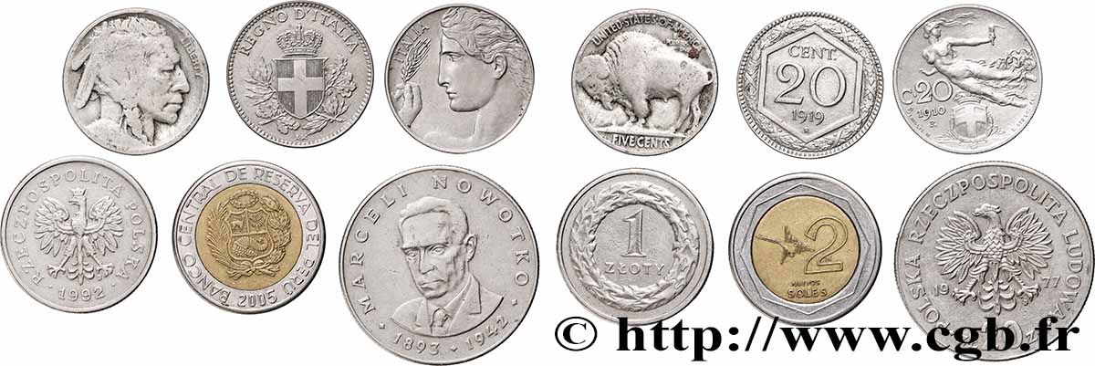WORLD COINS LOTS Lot de 6 monnaies n.d. lot
