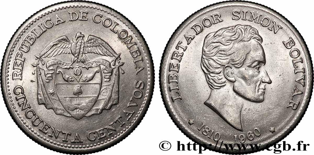 COLOMBIE 50 Centavos 1960 Bogota SUP