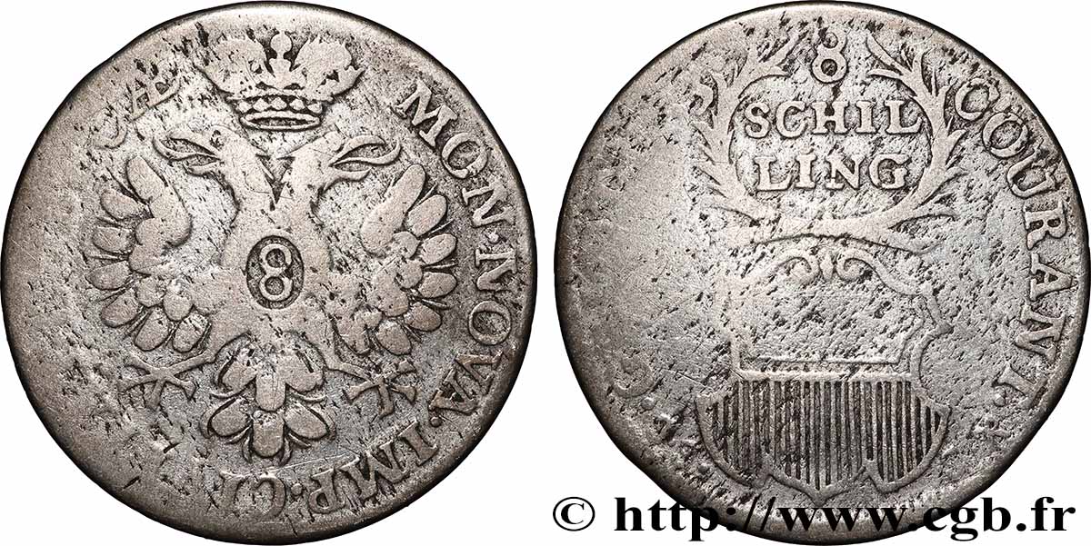 ALLEMAGNE - LUBECK - VILLE HANSÉATIQUE DE LUBECK 8 Schilling 1733 Lubeck F