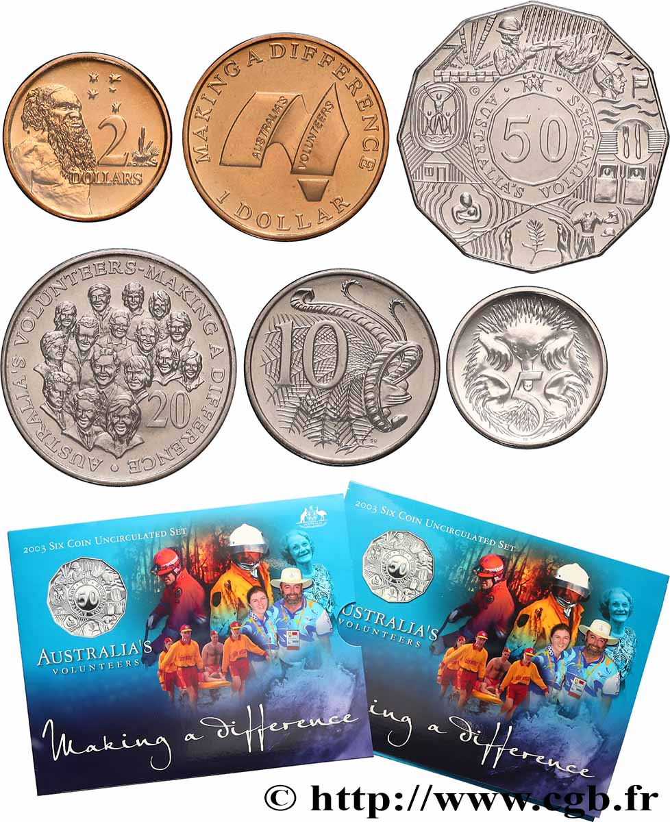 AUSTRALIA Série FDC - 6 monnaies 2003 MS