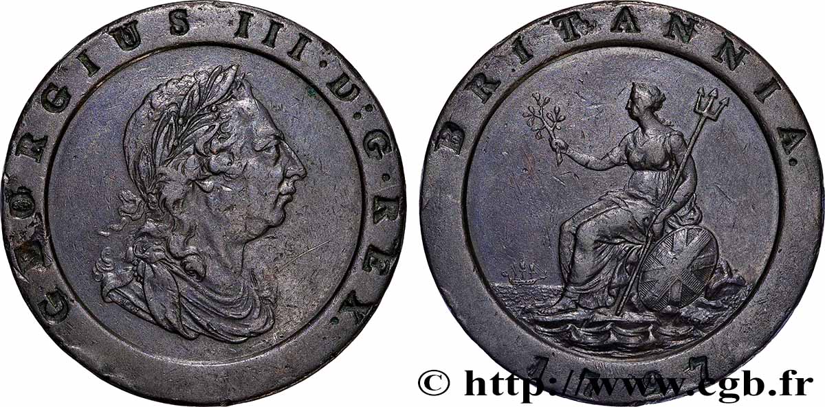 GRANDE-BRETAGNE - GEORGES III 2 Pence 1797 Soho TTB